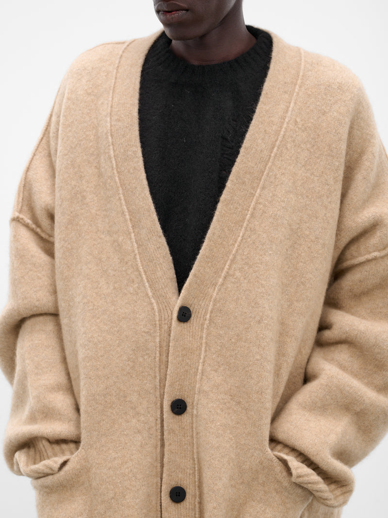 Beige Yak Knit Oversized Cardigan (UK06F25-NATURAL)