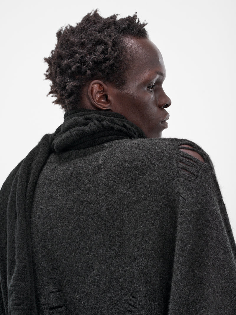 Black Yak Knit Scarf (UK08F25-BLACK)