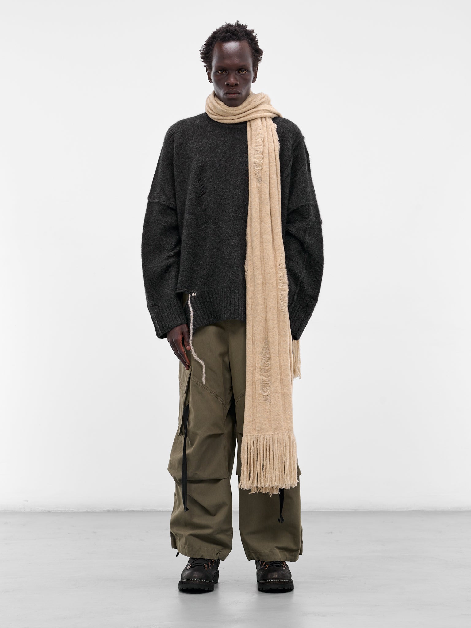 Green Technical Baggy Cargo Pants (UW72F25-MILITARY-GREEN)