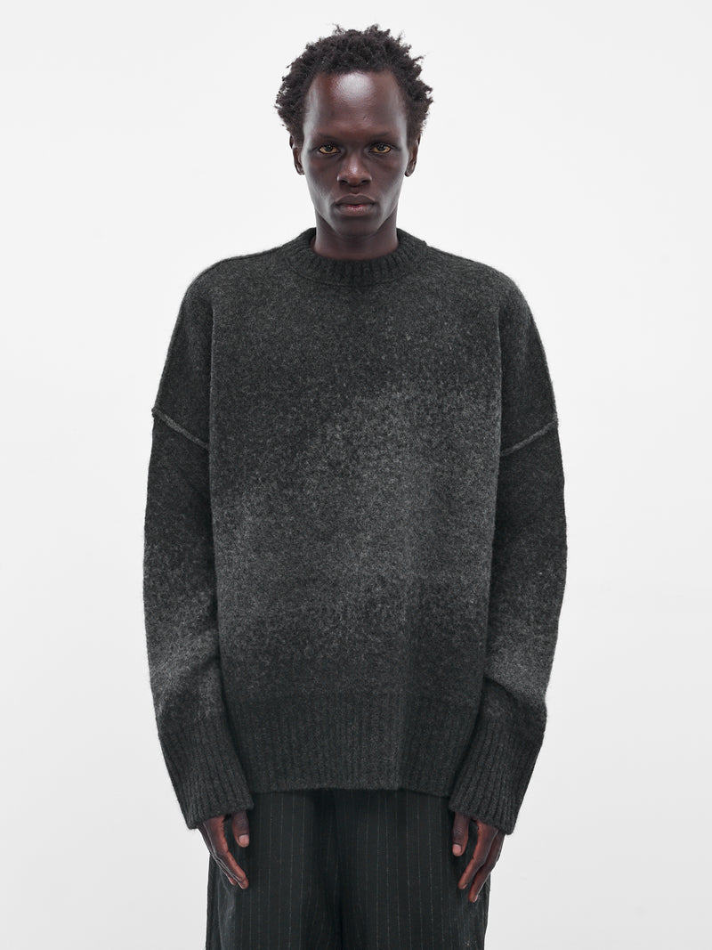 Gray Jacquard Knit Crew Sweater (UK11F25-GRAPHITE-GREY)
