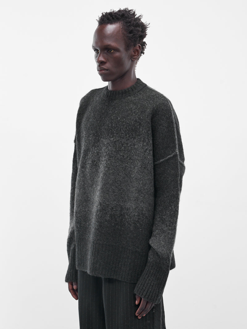 Gray Jacquard Knit Crew Sweater (UK11F25-GRAPHITE-GREY)