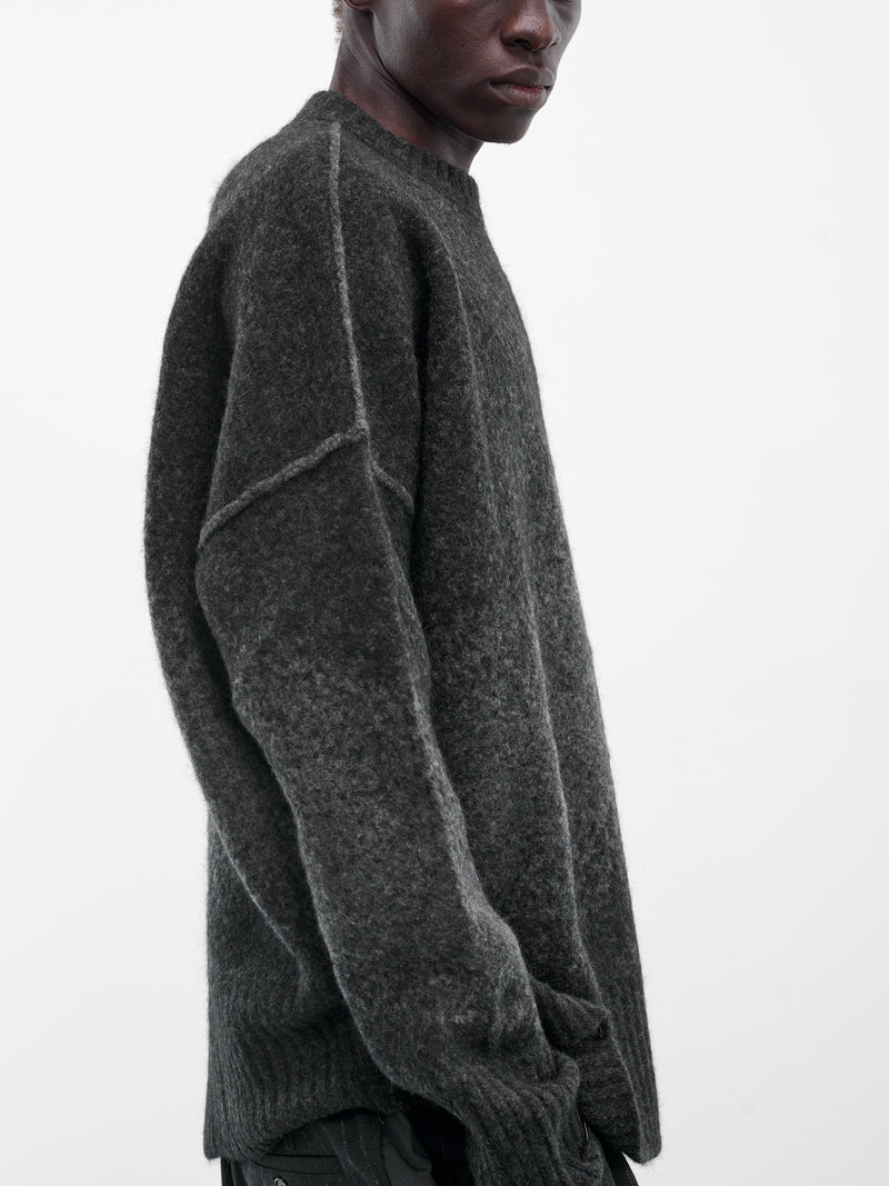 Gray Jacquard Knit Crew Sweater (UK11F25-GRAPHITE-GREY)