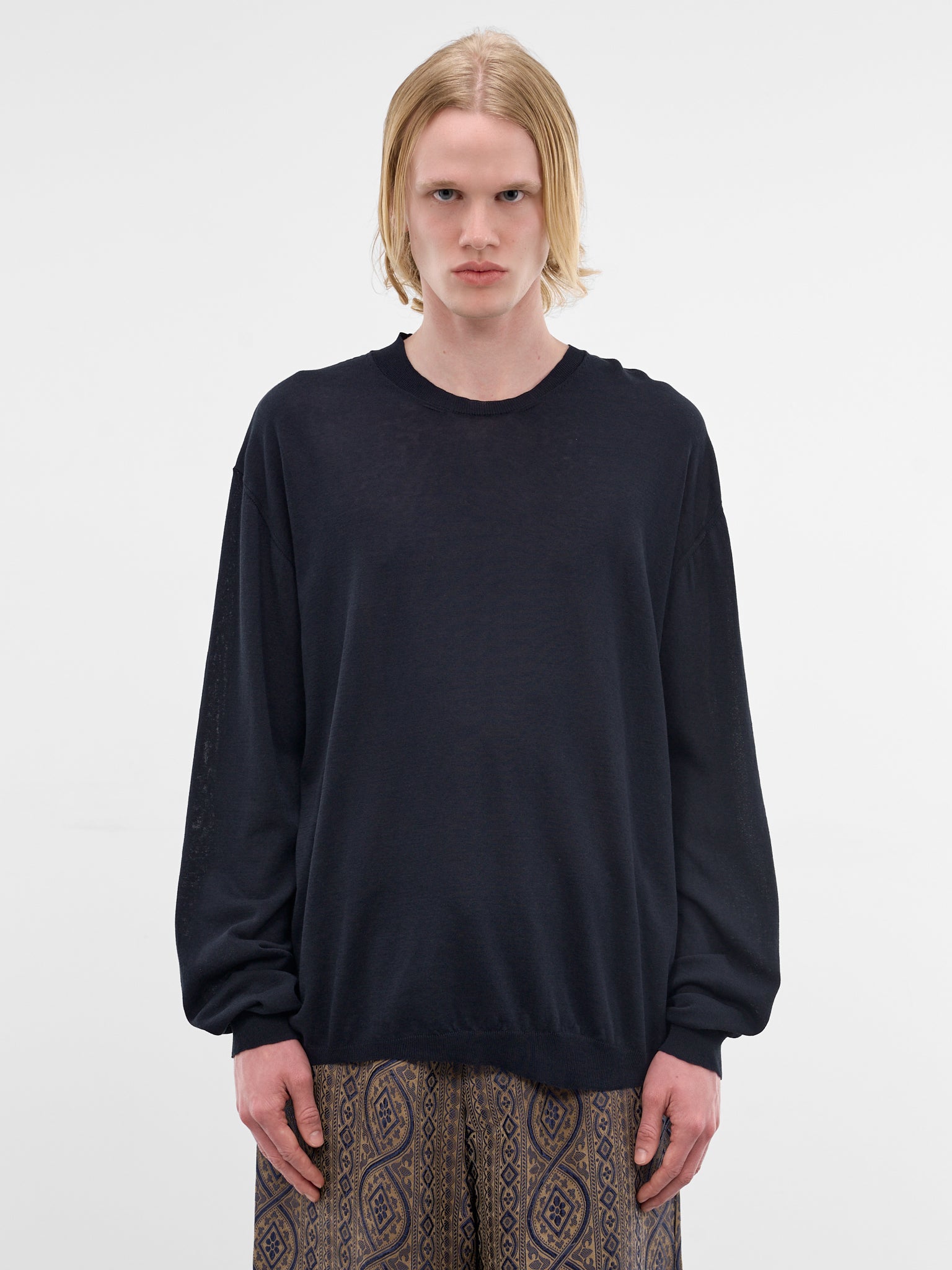 Asymmetric Cotton-Silk Long Sleeve (UK7535-UW300-BLUE)