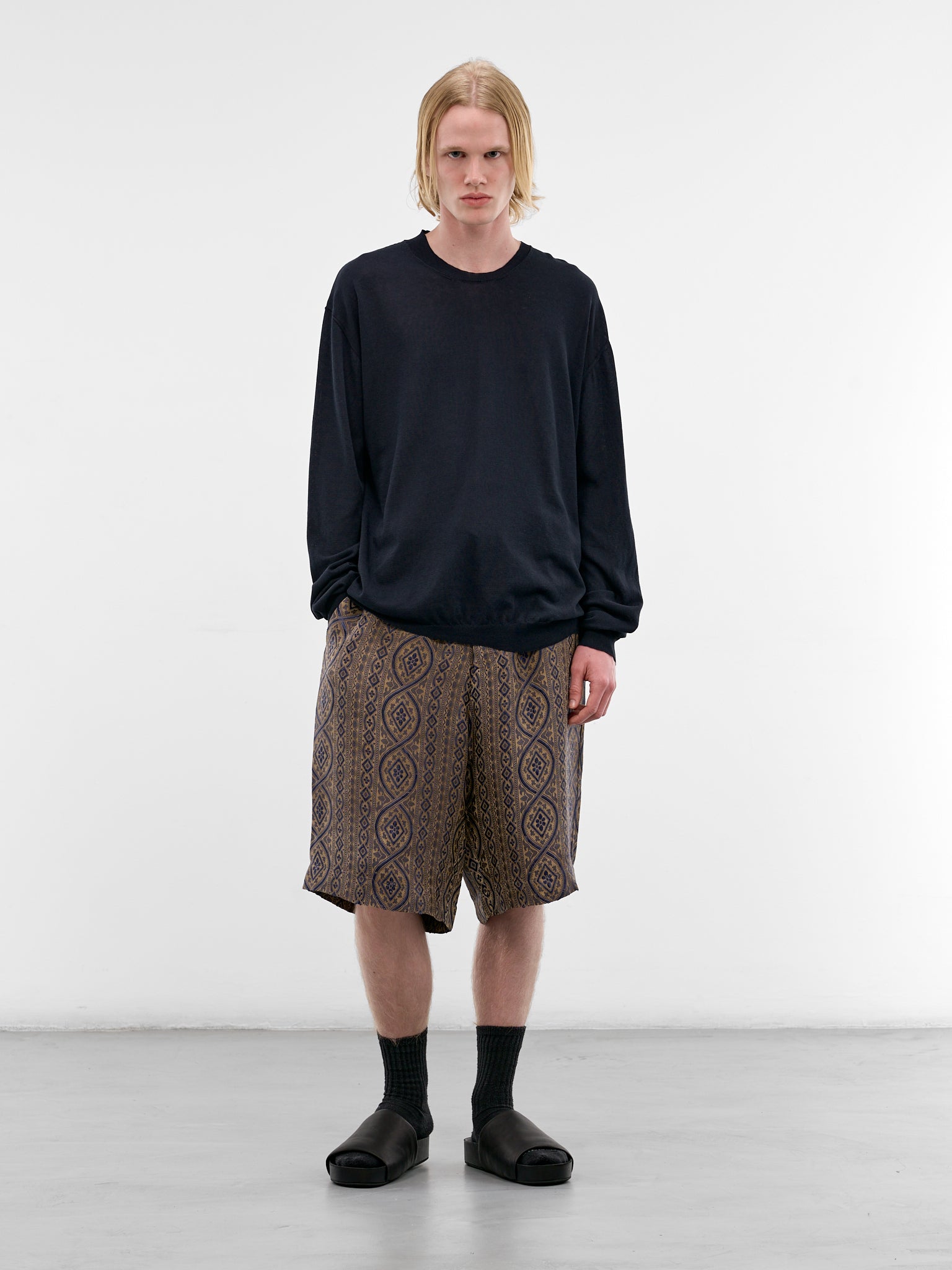 Asymmetric Cotton-Silk Long Sleeve (UK7535-UW300-BLUE)