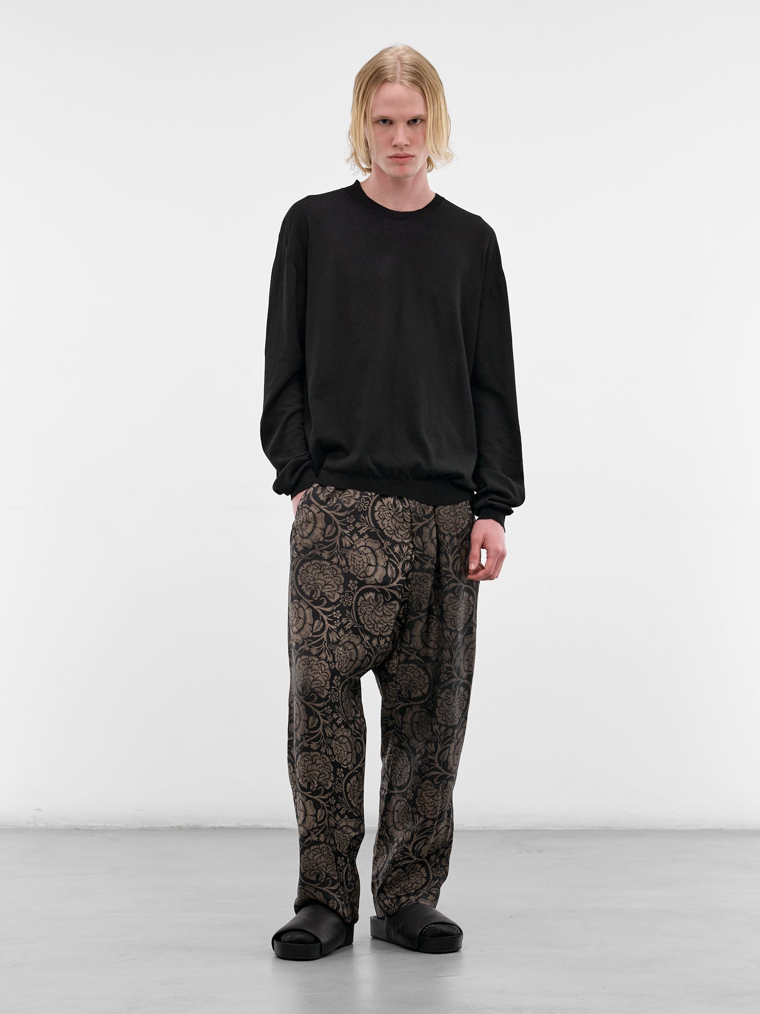 Asymmetric Cotton-Silk Long Sleeve (UK7535-UW900-BLACK)