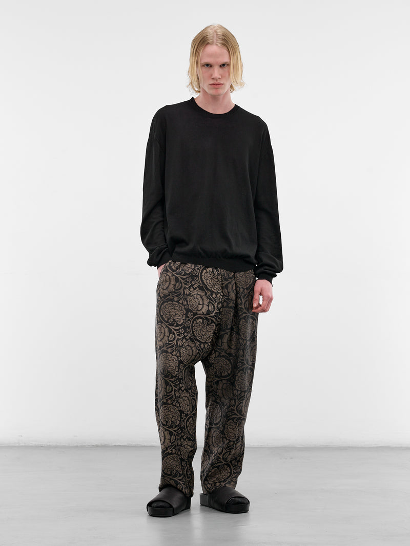 Asymmetric Cotton-Silk Long Sleeve (UK7535-UW900-BLACK)