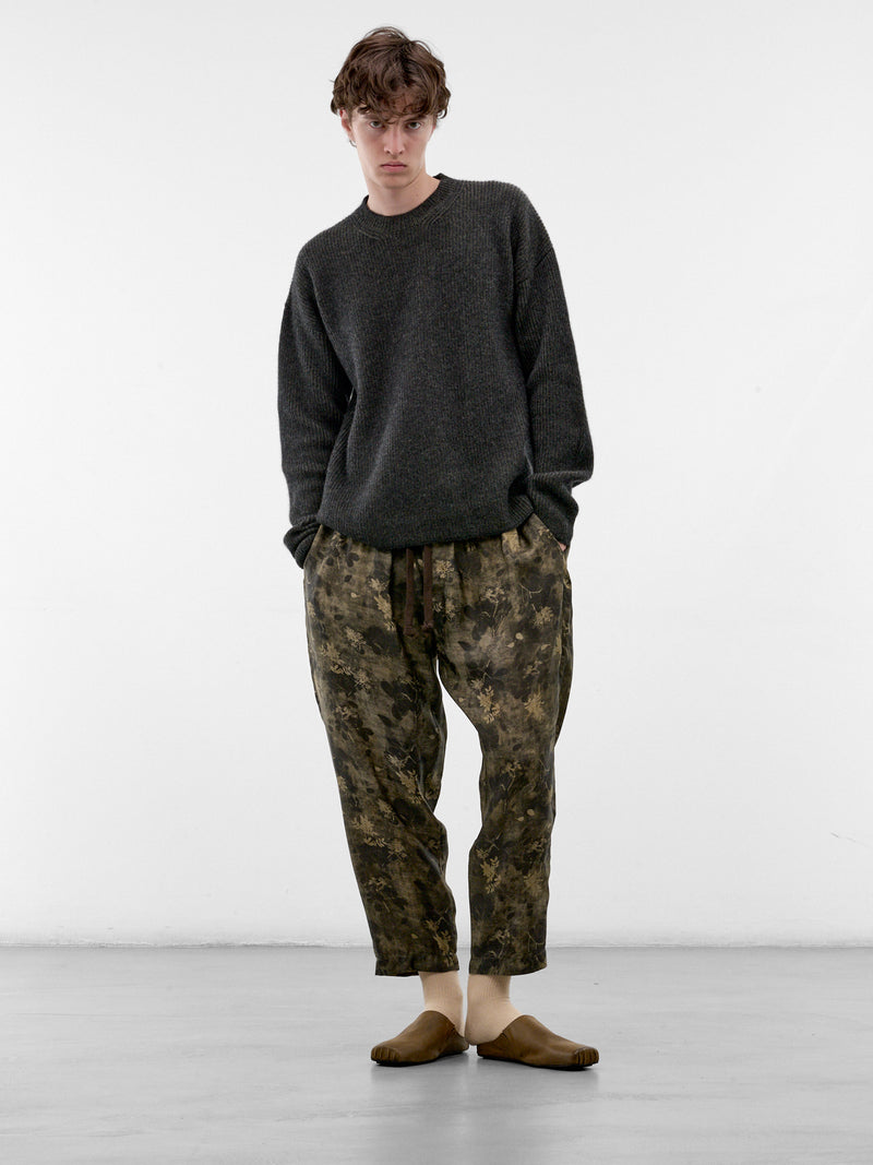 Gray Rib-Knit Cashmere Sweater (UK7552--GREY-GREEN)