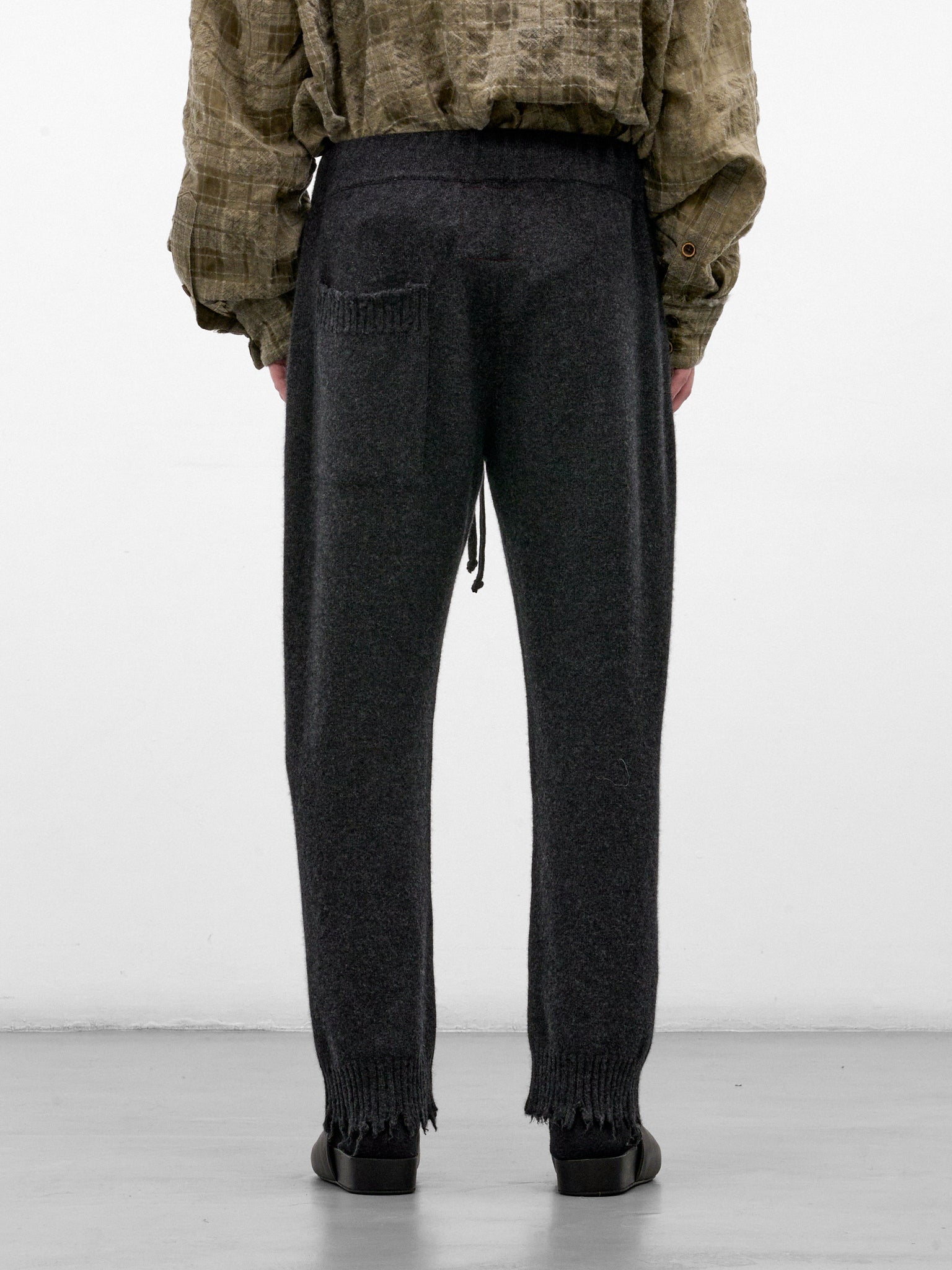 Gray Cashmere Drawstring Knit Trousers (UK7558-DARK-GREY)