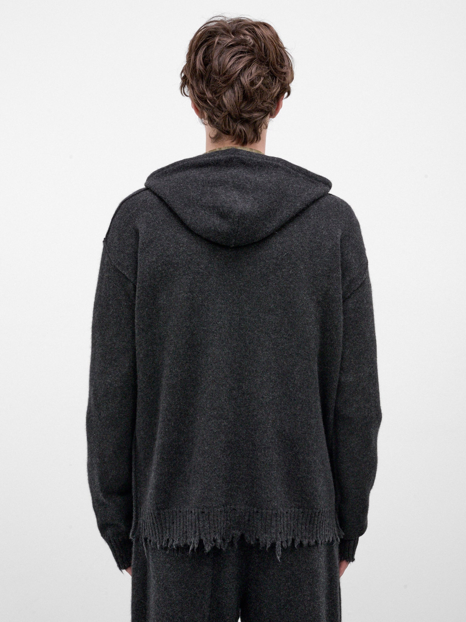 Gray Cashmere Distressed Zip Hoodie (UK7559-DARK-GREY)
