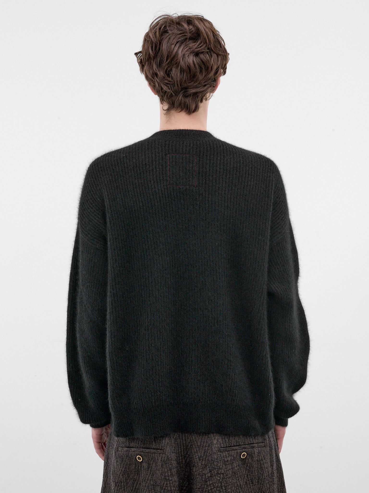 Black Raccoon Rib-Knit Sweater (UK7562-BLACK)