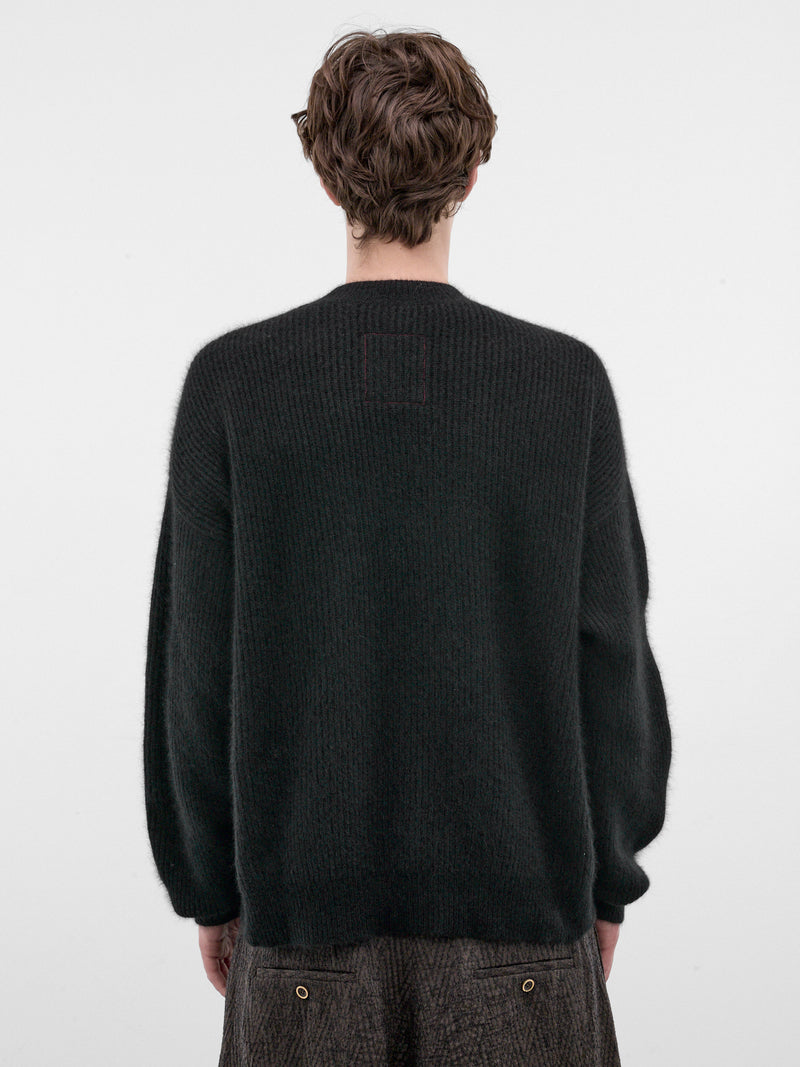 Black Raccoon Rib-Knit Sweater (UK7562-BLACK)