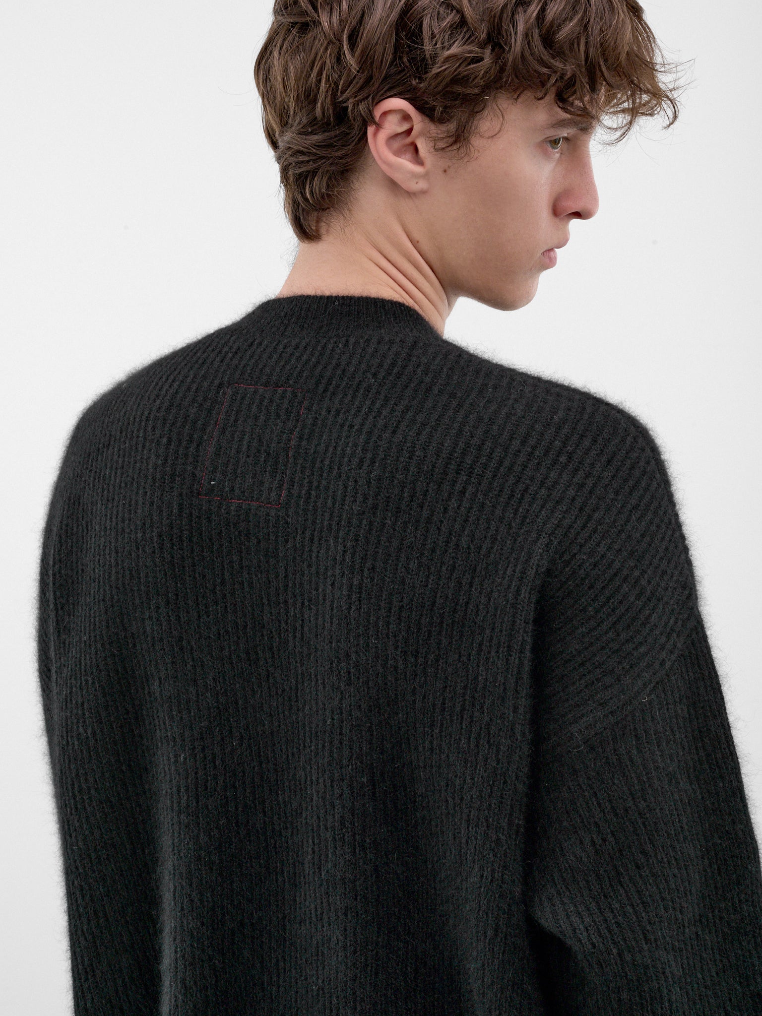 Black Raccoon Rib-Knit Sweater (UK7562-BLACK)