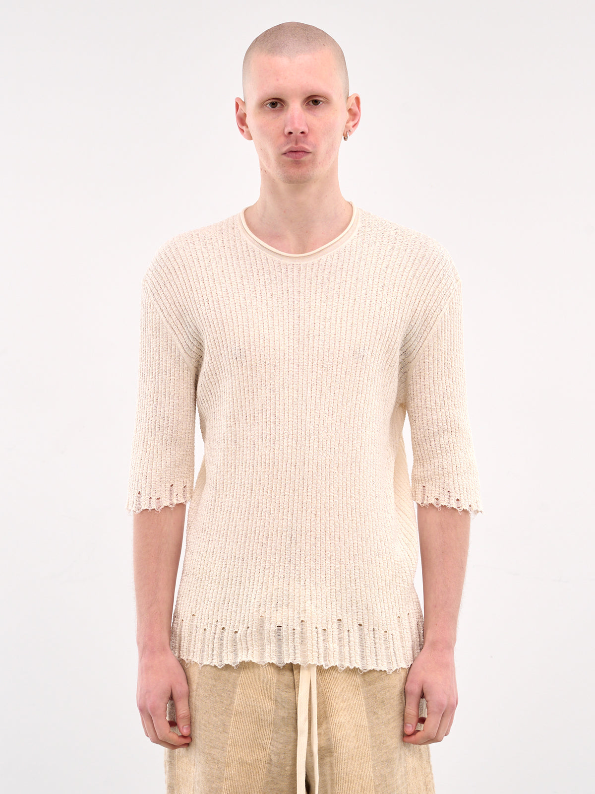 Distressed Knit Top (UK7563-UW101-OFF-WHITE)