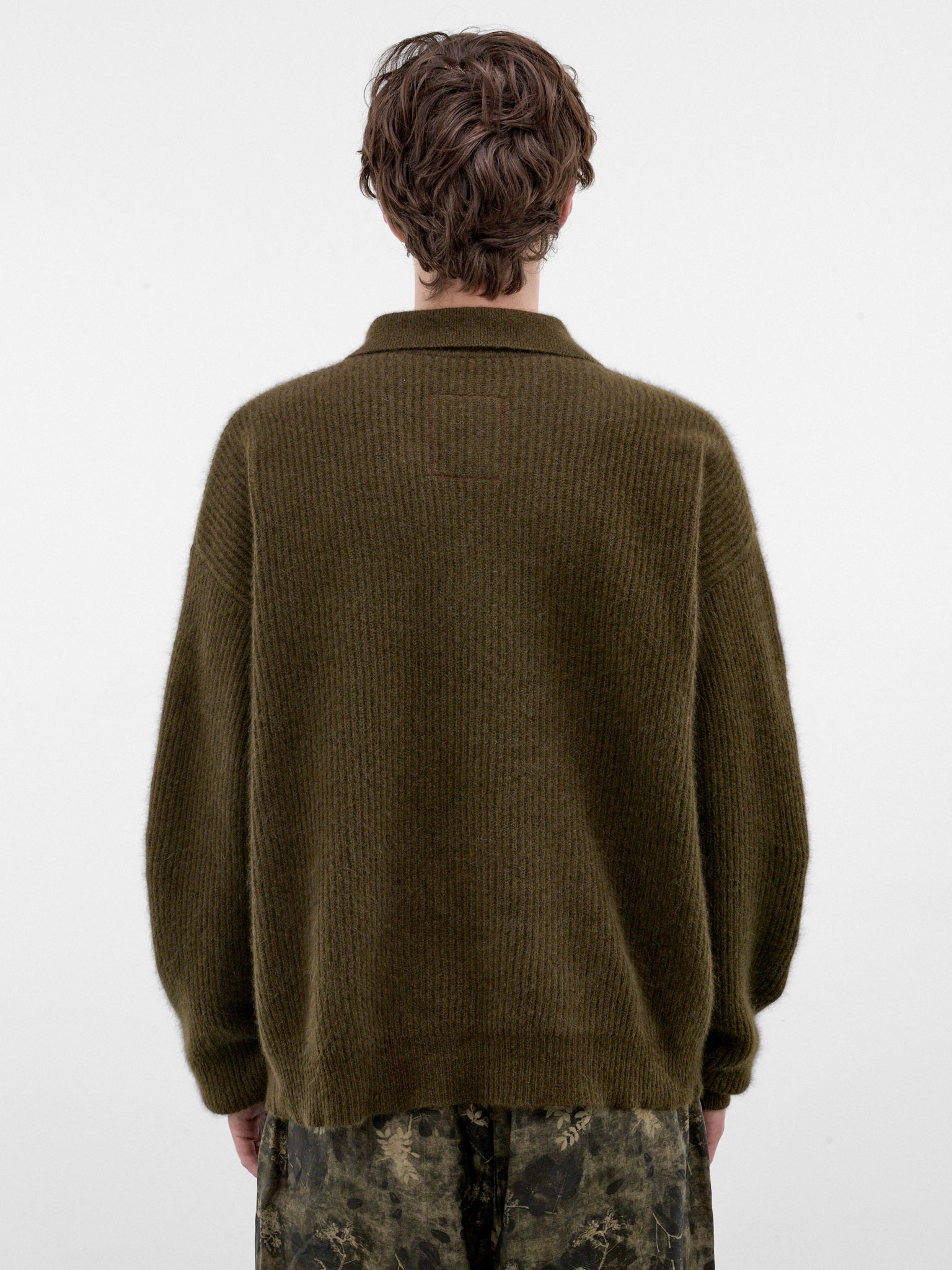 Green Raccoon Rib-Knit Polo (UK7565-ARMY-GREEN)