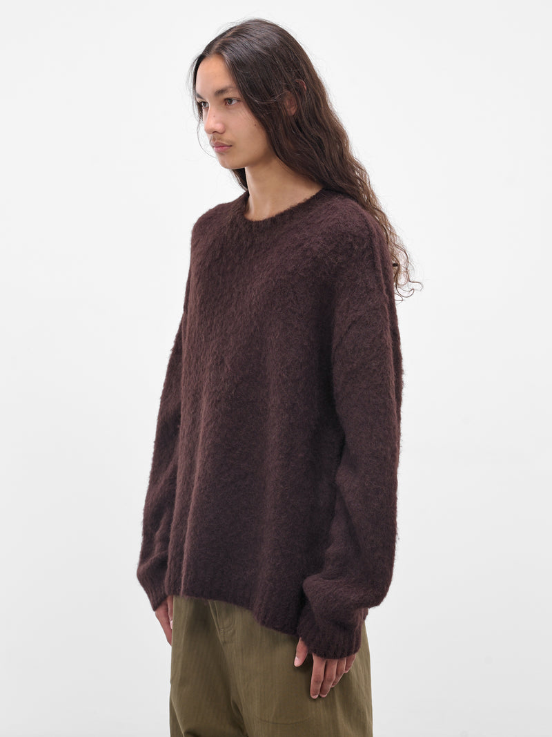 Brown Alpaca-Wool Knit Sweater (UK7572-UW690-DARK-BROWN)