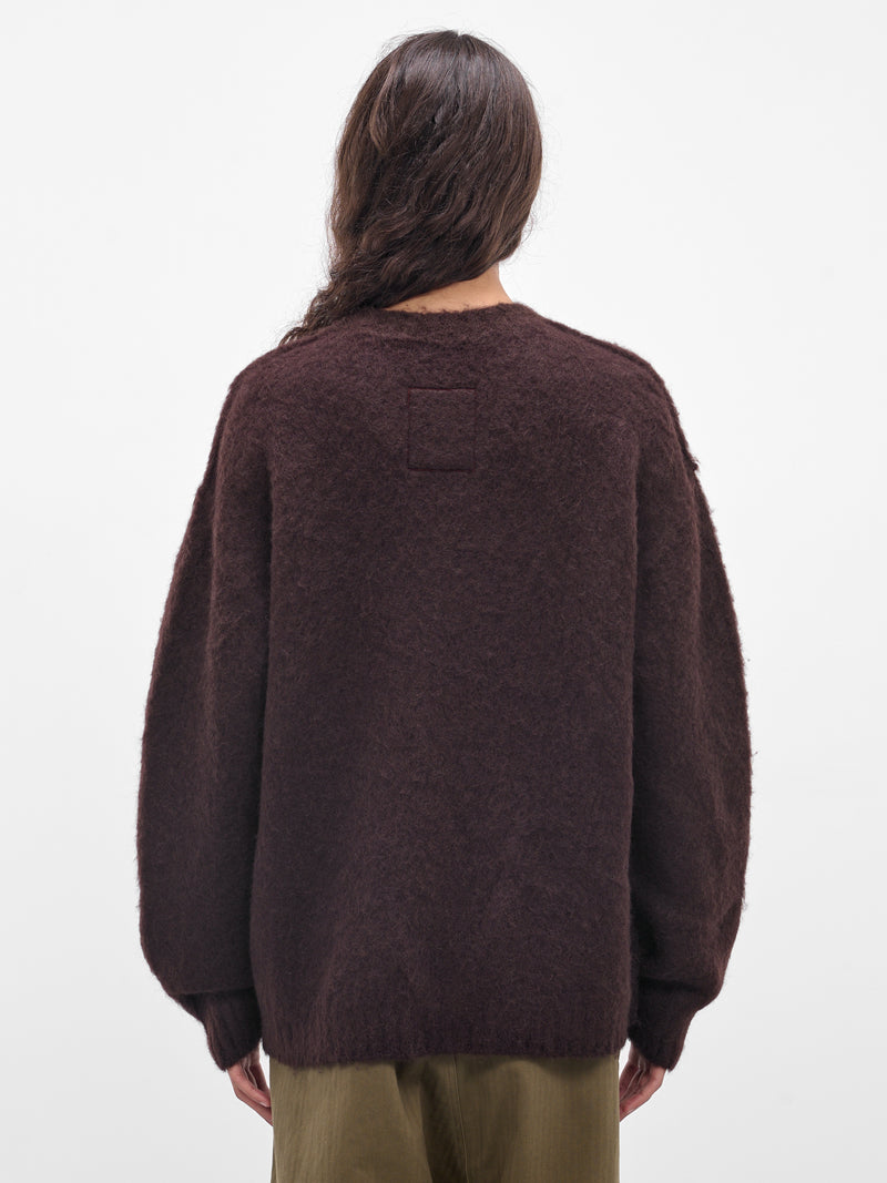 Brown Alpaca-Wool Knit Sweater (UK7572-UW690-DARK-BROWN)