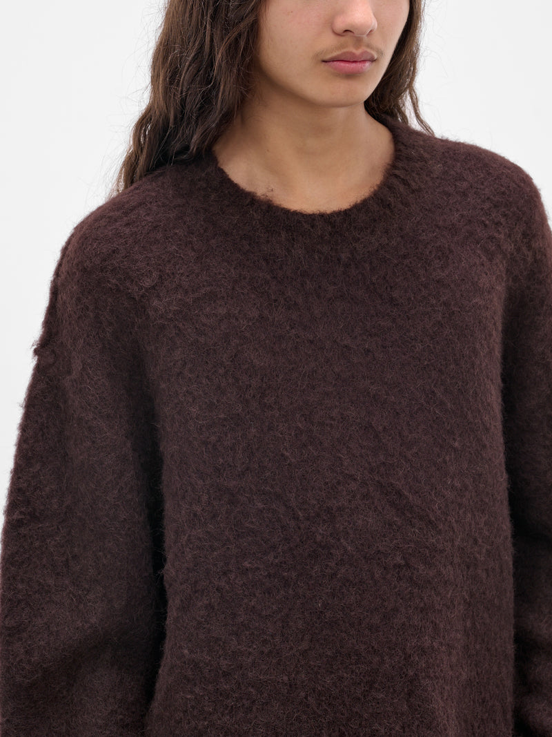 Brown Alpaca-Wool Knit Sweater (UK7572-UW690-DARK-BROWN)
