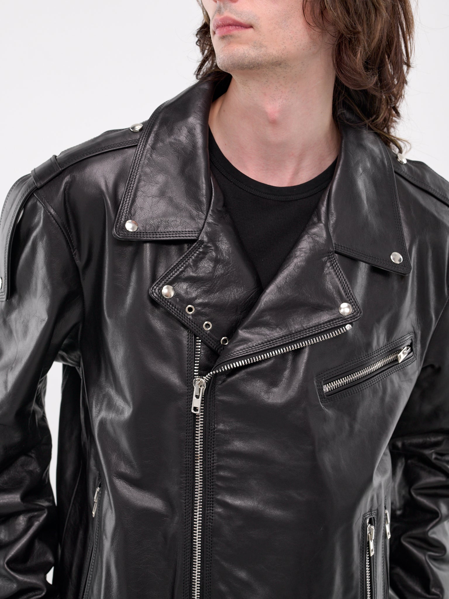 Oversized Biker Jacket (UL01F24-BLACK)