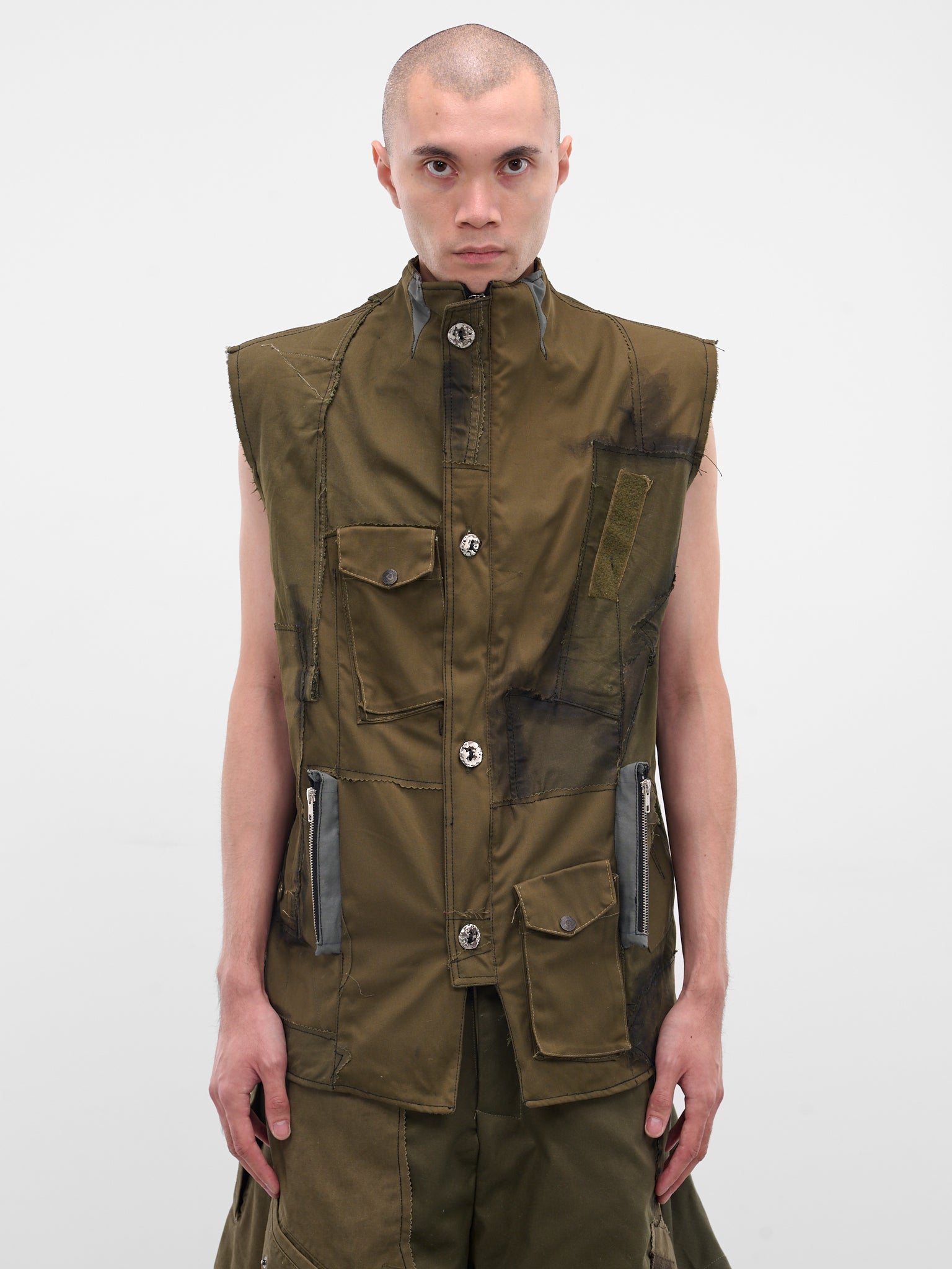 Brown Ultra Upcycled Patchwork Vest (ULTRA-JACKET-GREEN)