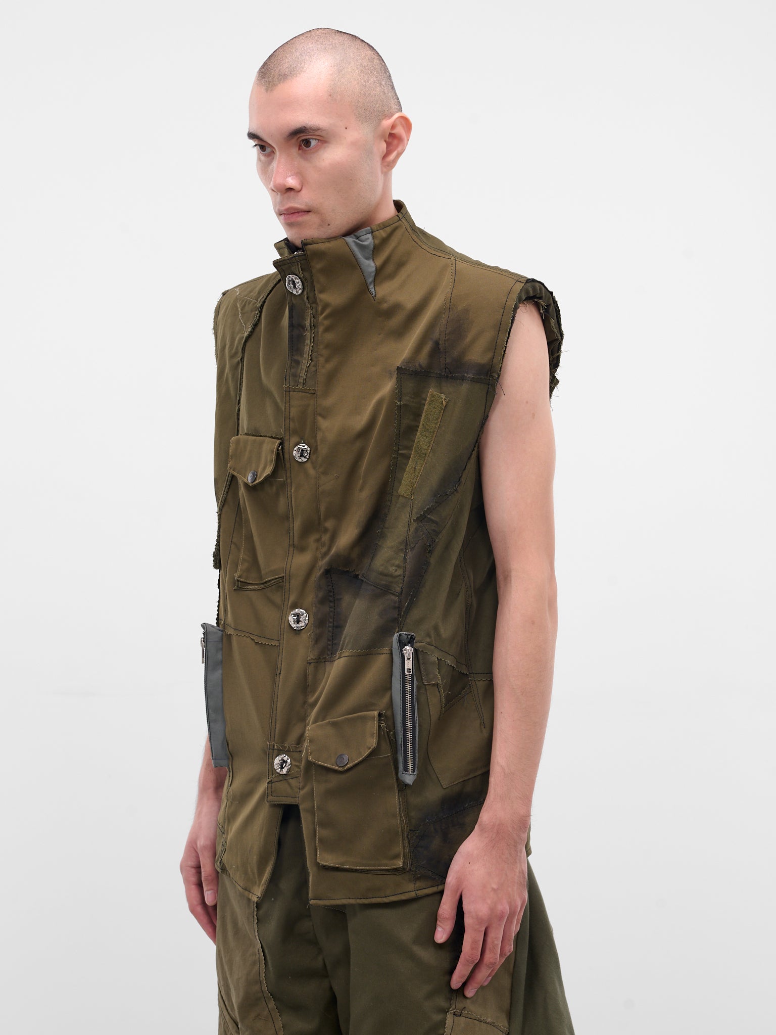 Brown Ultra Upcycled Patchwork Vest (ULTRA-JACKET-GREEN)