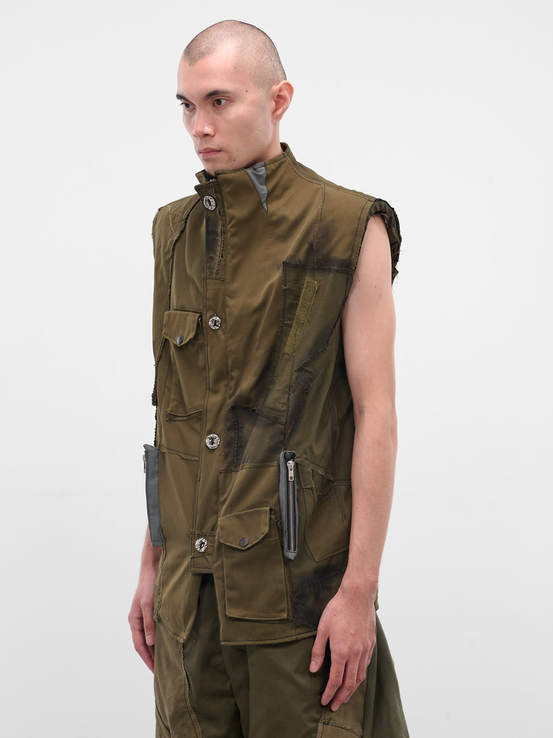 Brown Ultra Upcycled Patchwork Vest (ULTRA-JACKET-GREEN)
