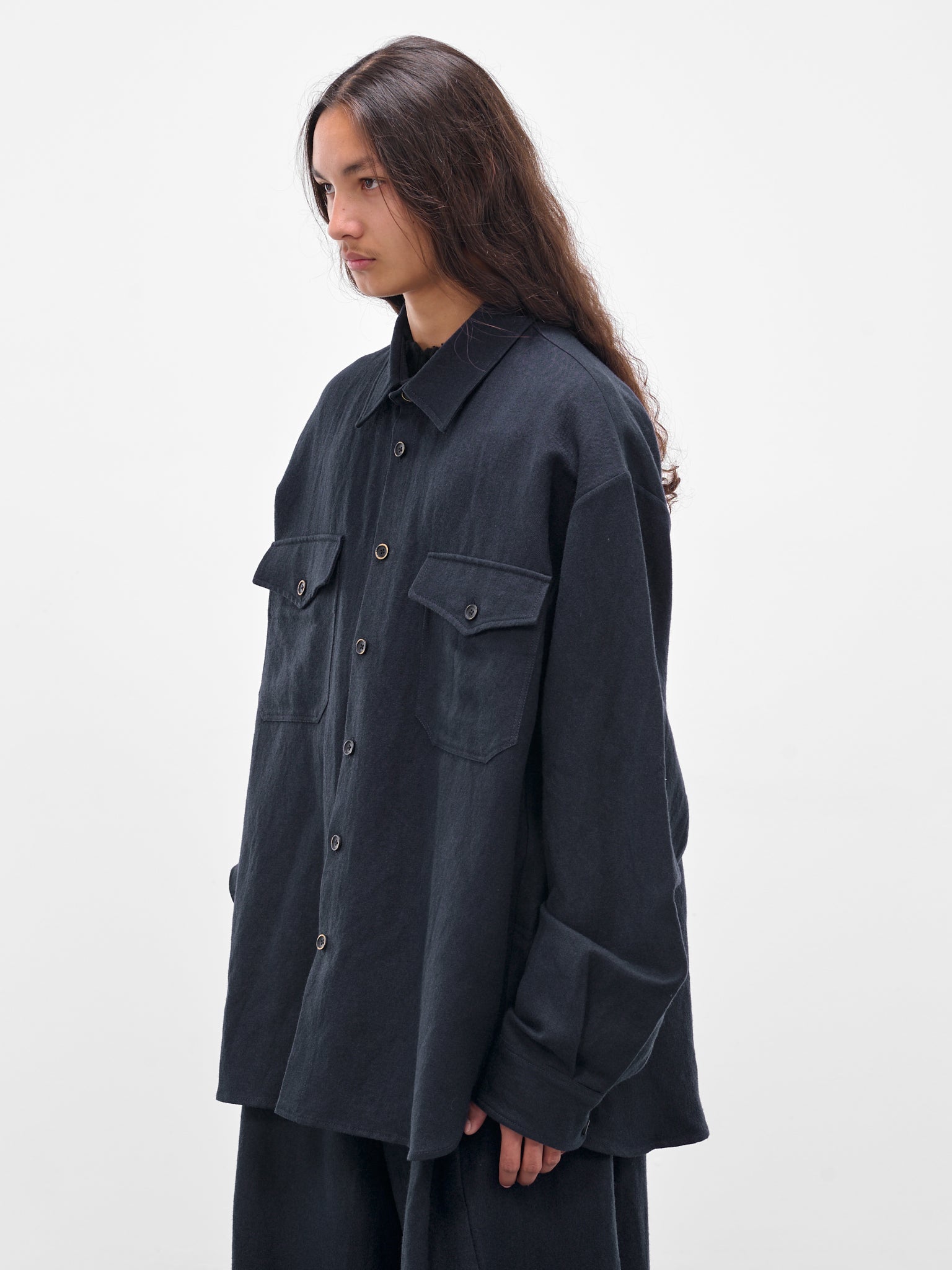 Navy Tavis Button-Up Shirt (UM1507-UW1507-UW309-DARK-BLUE)