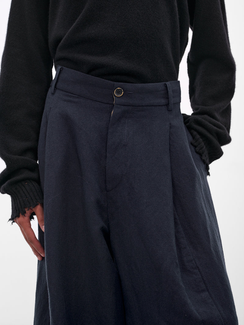 Navy Paw Wide Tailored Trousers (UM3502-UW309-DARK-BLUE)
