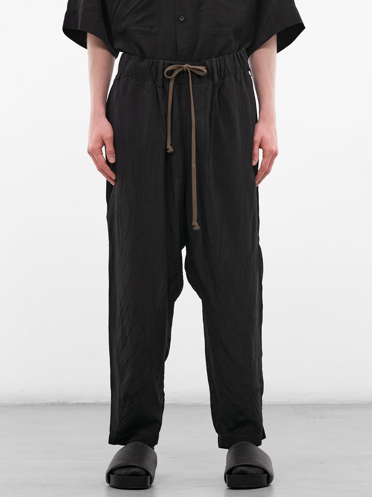 Black Relaxed Pajama Pants (UM3505-UW900-BLACK)