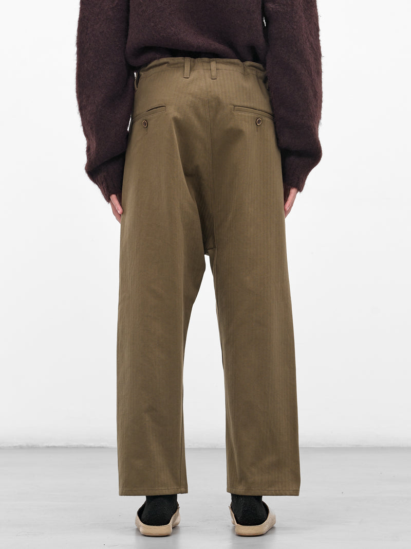 Green Perch Drawstring Trousers (UM3510-UW480-ARMY-GREEN)