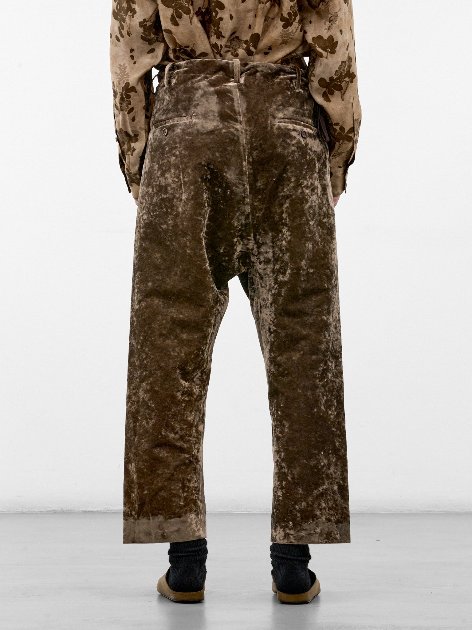 Dark Olive Velvet Ankle Trousers (UM3512-DARK-OLIVE)