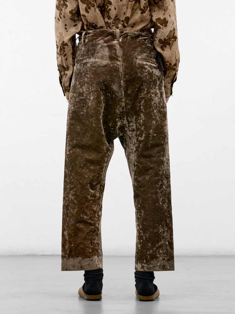 Dark Olive Velvet Ankle Trousers (UM3512-DARK-OLIVE)