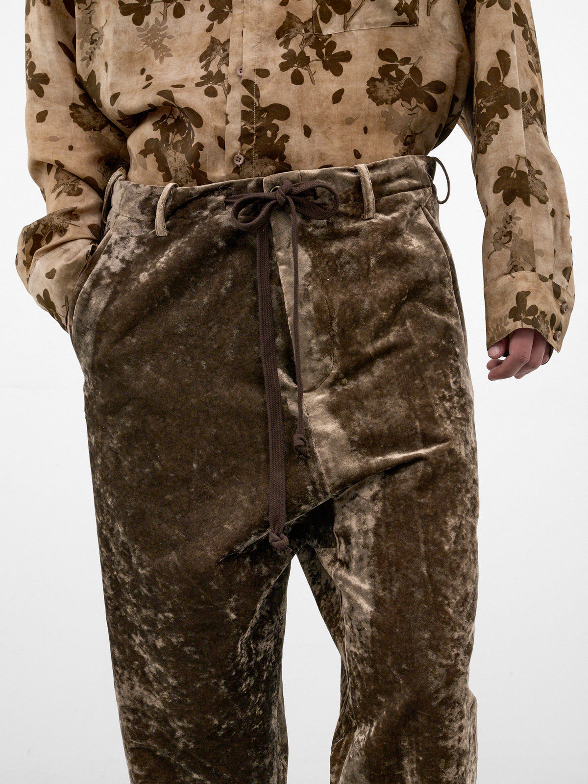Dark Olive Velvet Ankle Trousers (UM3512-DARK-OLIVE)