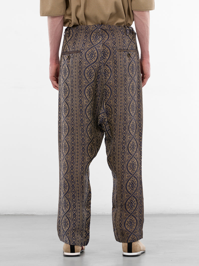 Blue Graphic Relaxed Perch Pants (UM3516-UW032-BLUE-TAN)