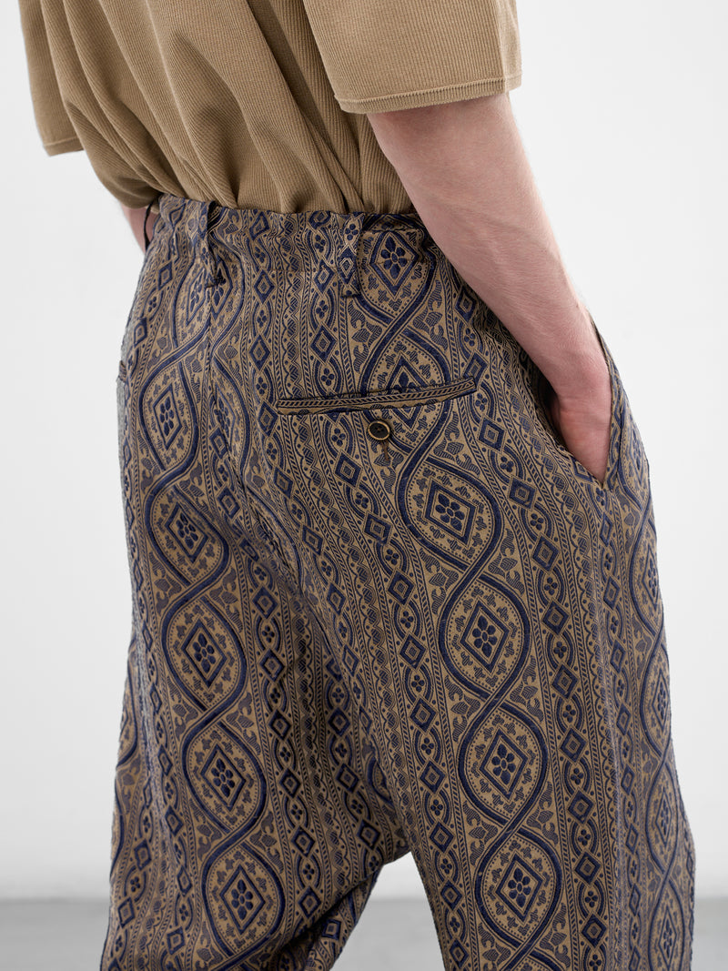Blue Graphic Relaxed Perch Pants (UM3516-UW032-BLUE-TAN)