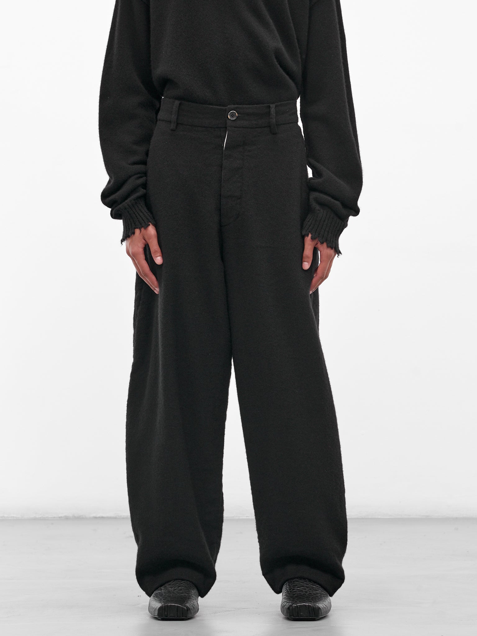 Black 'Patina' Wide Trousers (UM3516-UW900-BLACK)