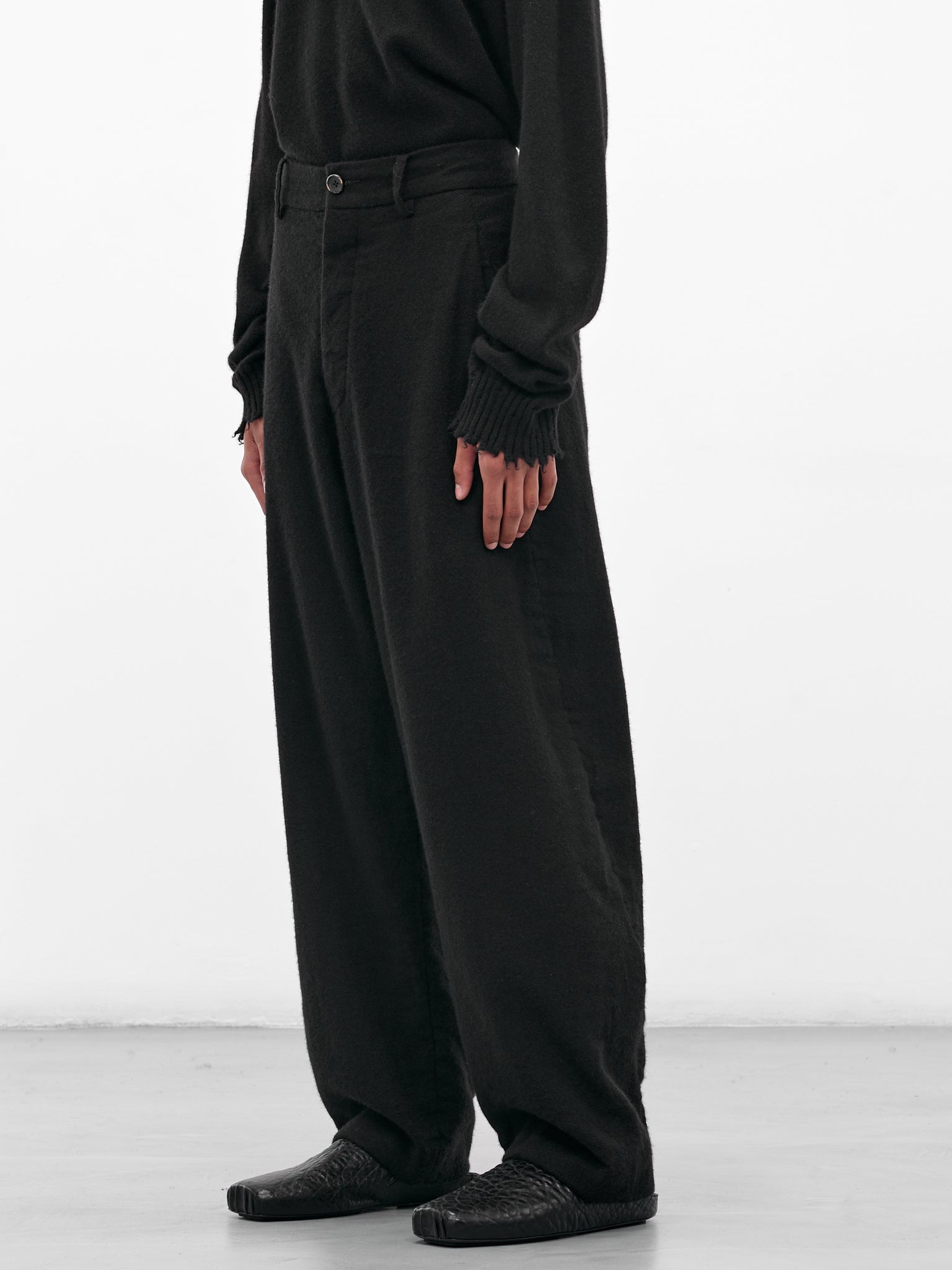 Black 'Patina' Wide Trousers (UM3516-UW900-BLACK)