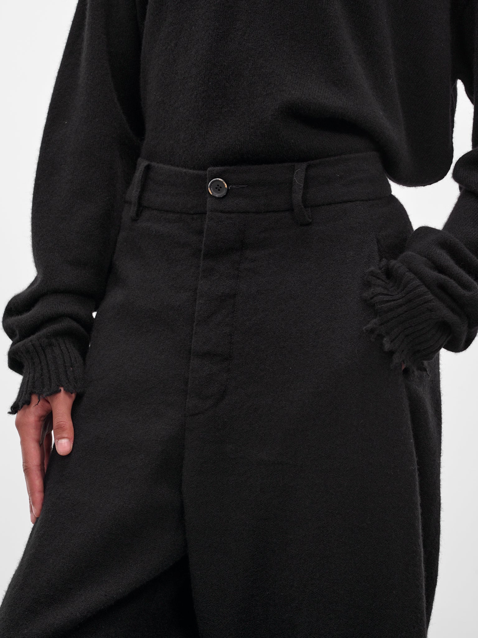 Black 'Patina' Wide Trousers (UM3516-UW900-BLACK)