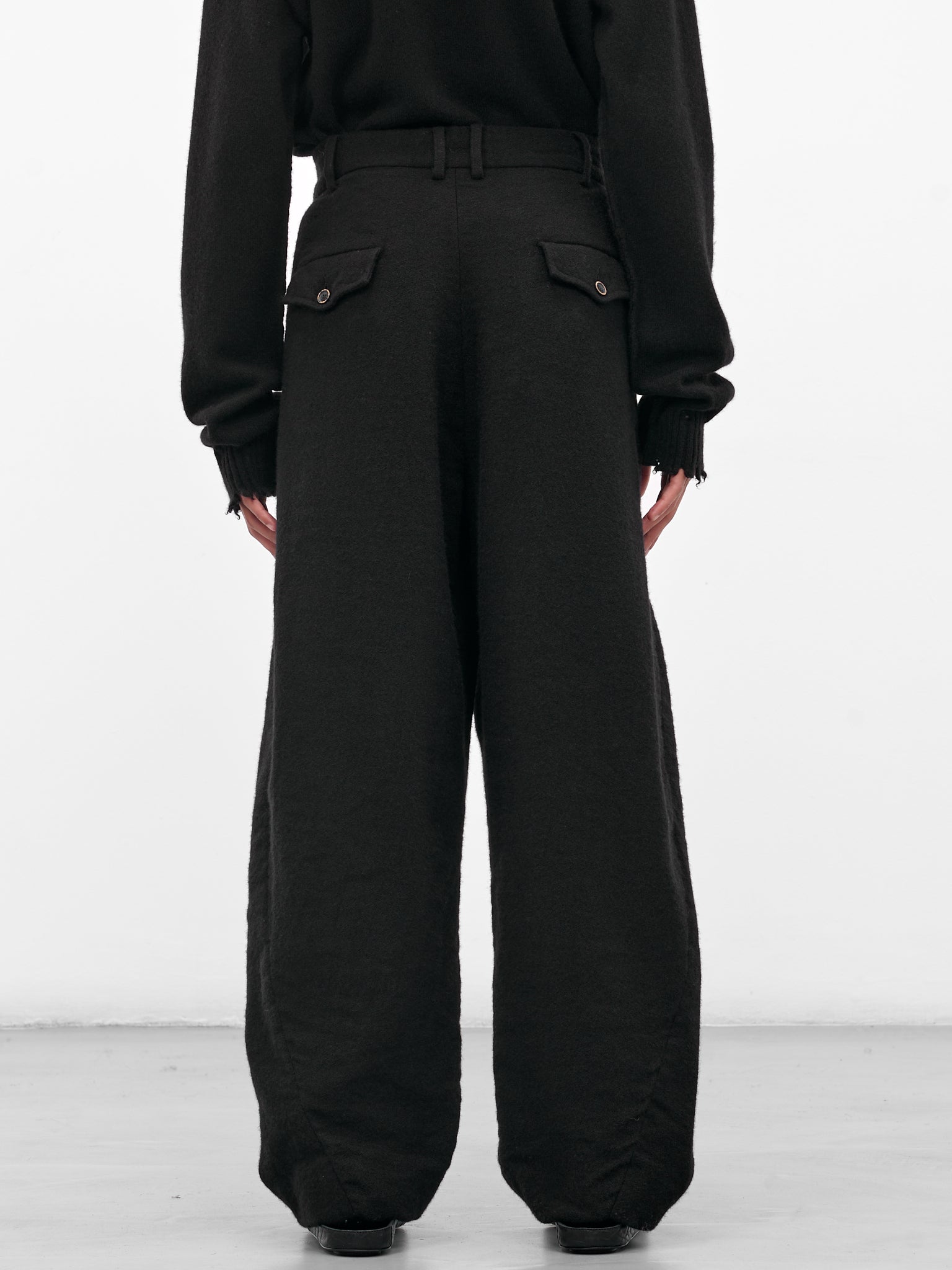Black 'Patina' Wide Trousers (UM3516-UW900-BLACK)