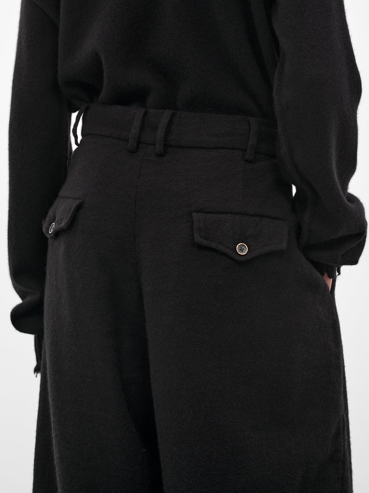 Black 'Patina' Wide Trousers (UM3516-UW900-BLACK)