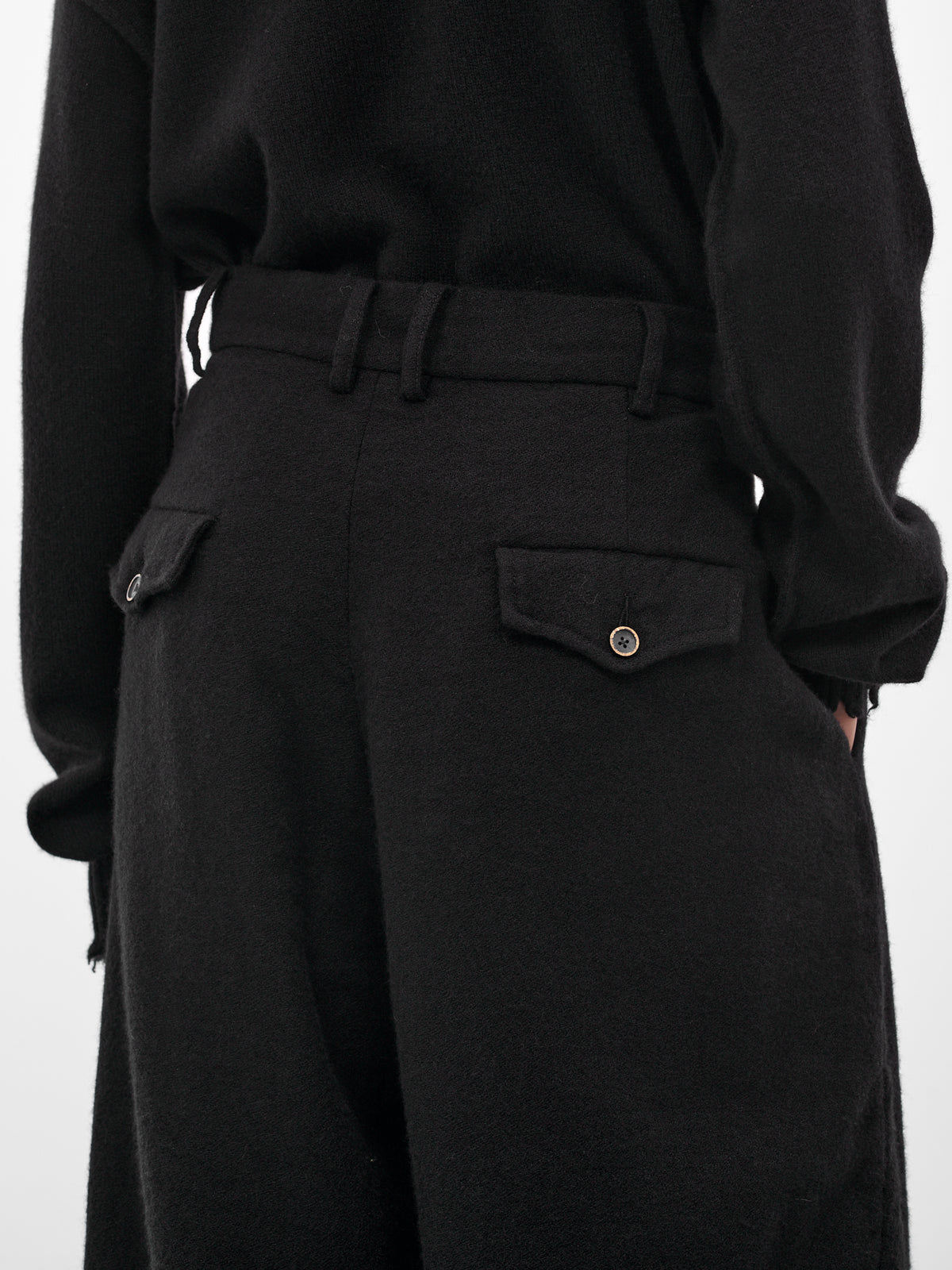 Black 'Patina' Wide Trousers (UM3516-UW900-BLACK)