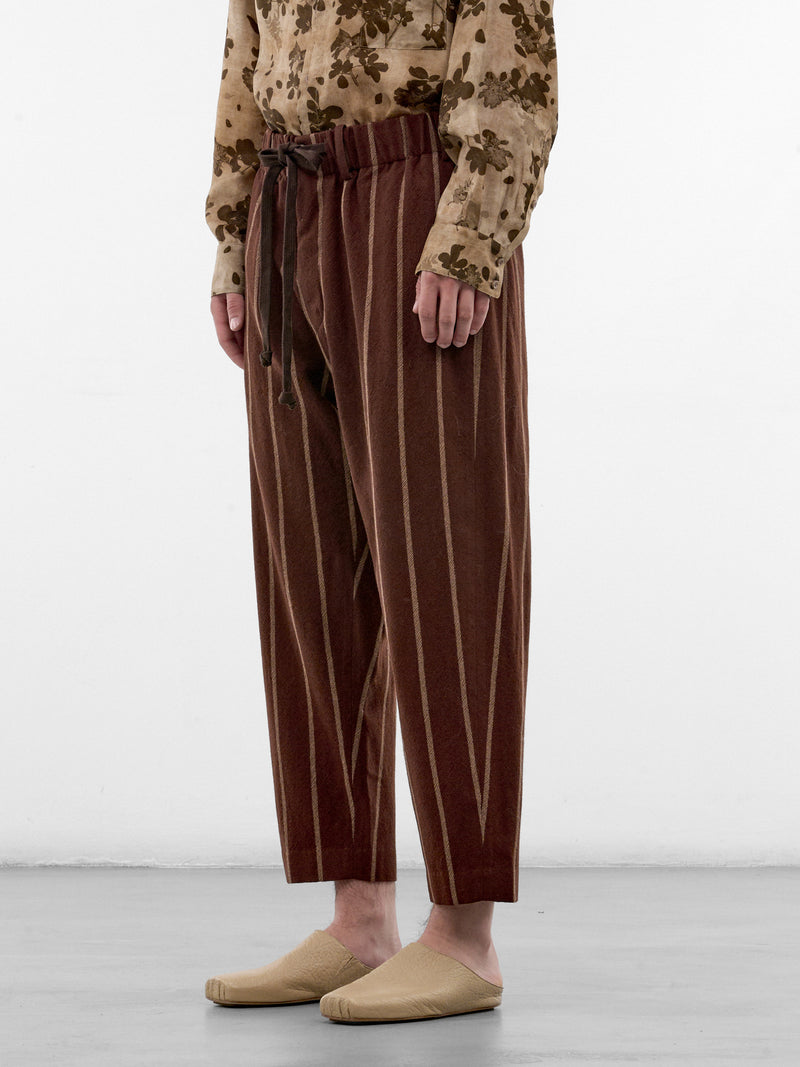 Brown Striped Pajama Pants (UM3519-BROWN-RED-TAN)