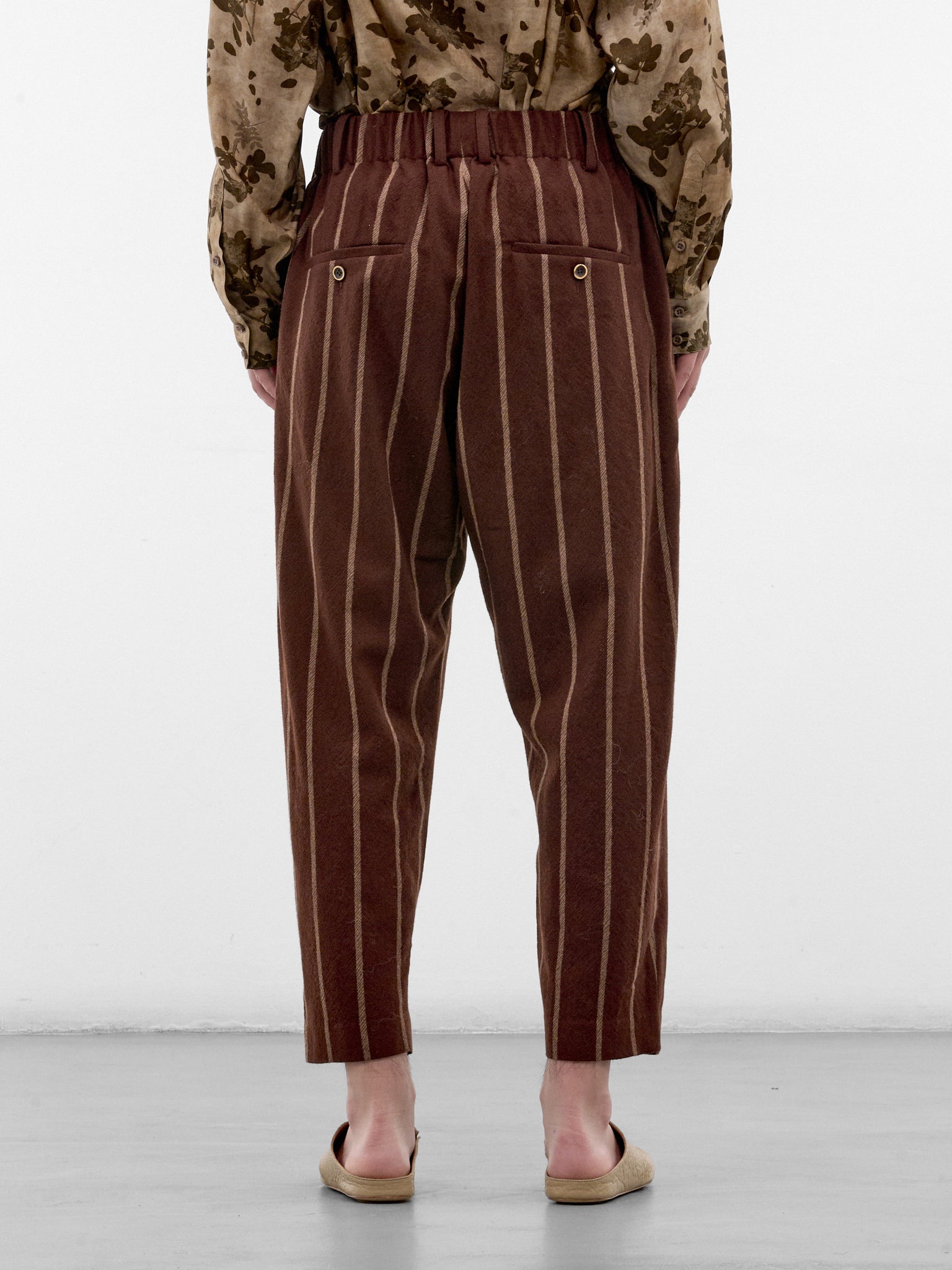 Brown Striped Pajama Pants (UM3519-BROWN-RED-TAN)