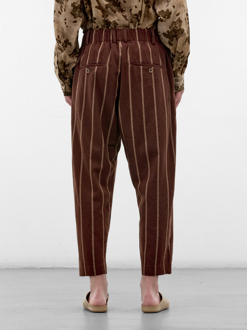 Brown Striped Pajama Pants (UM3519-BROWN-RED-TAN)