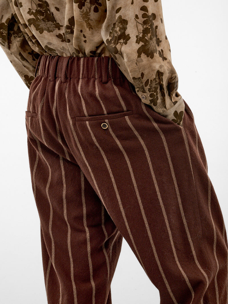 Brown Striped Pajama Pants (UM3519-BROWN-RED-TAN)