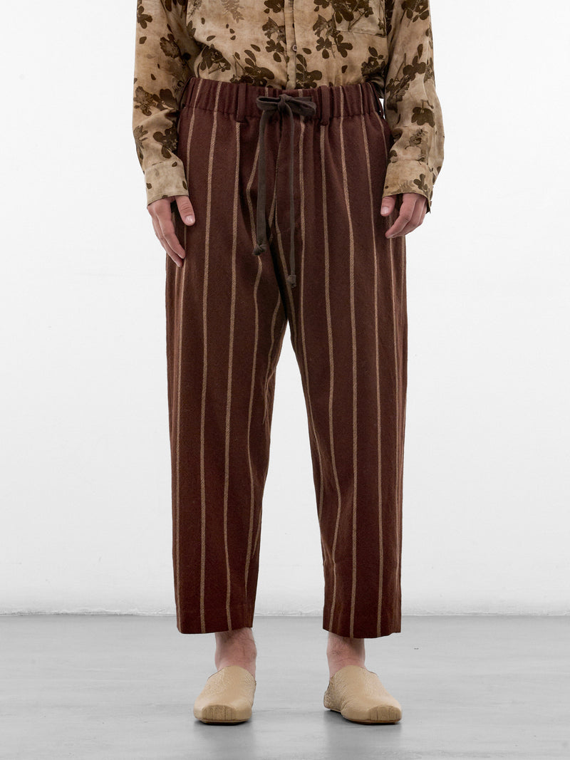 Brown Striped Pajama Pants (UM3519-BROWN-RED-TAN)