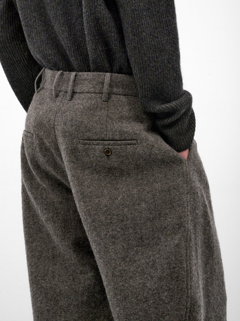 Gray Pleated Wide Leg Trousers (UM3521-GREY)