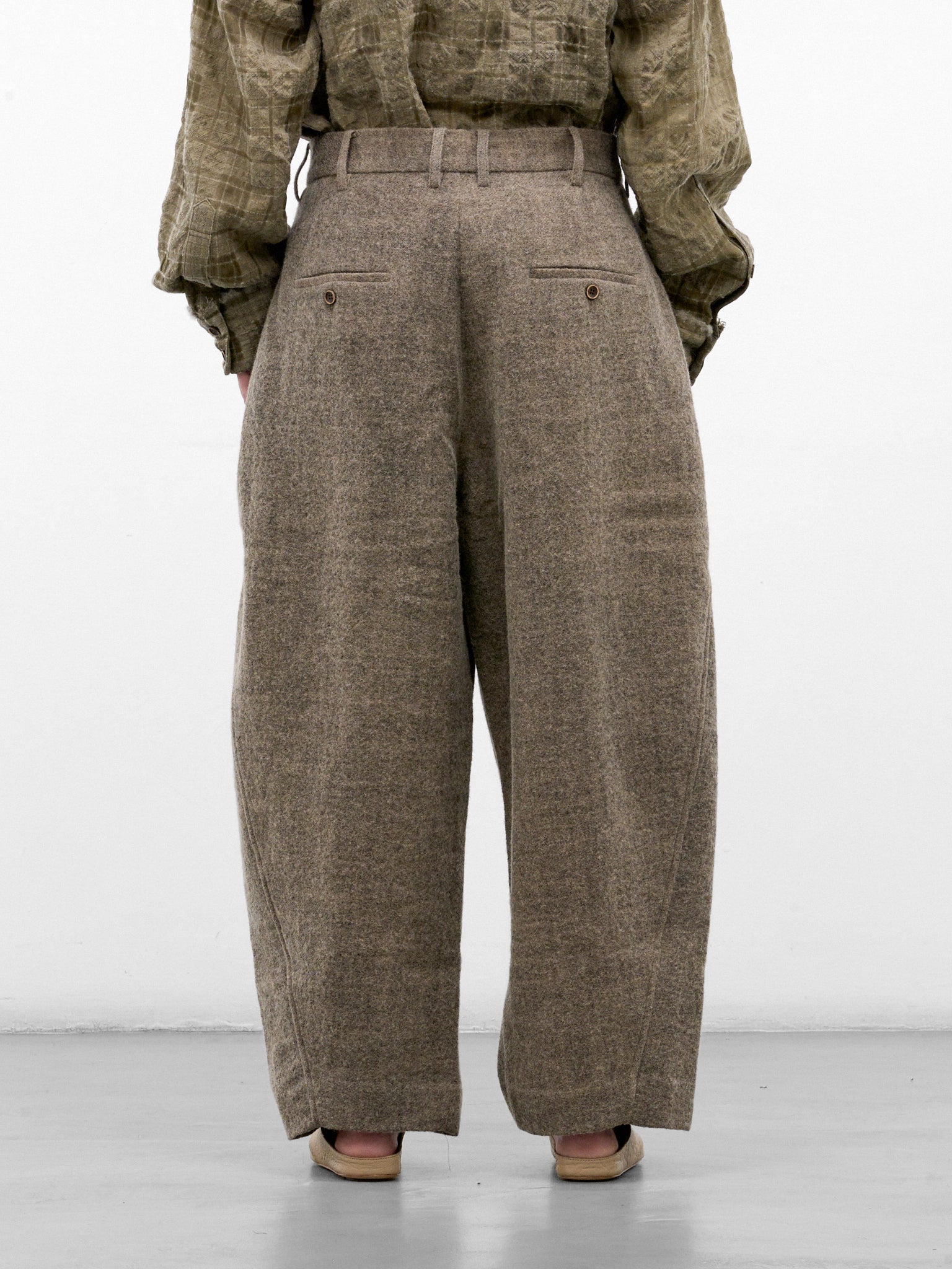 Tan Pleated Wide Leg Trousers (UM3521-TAN)