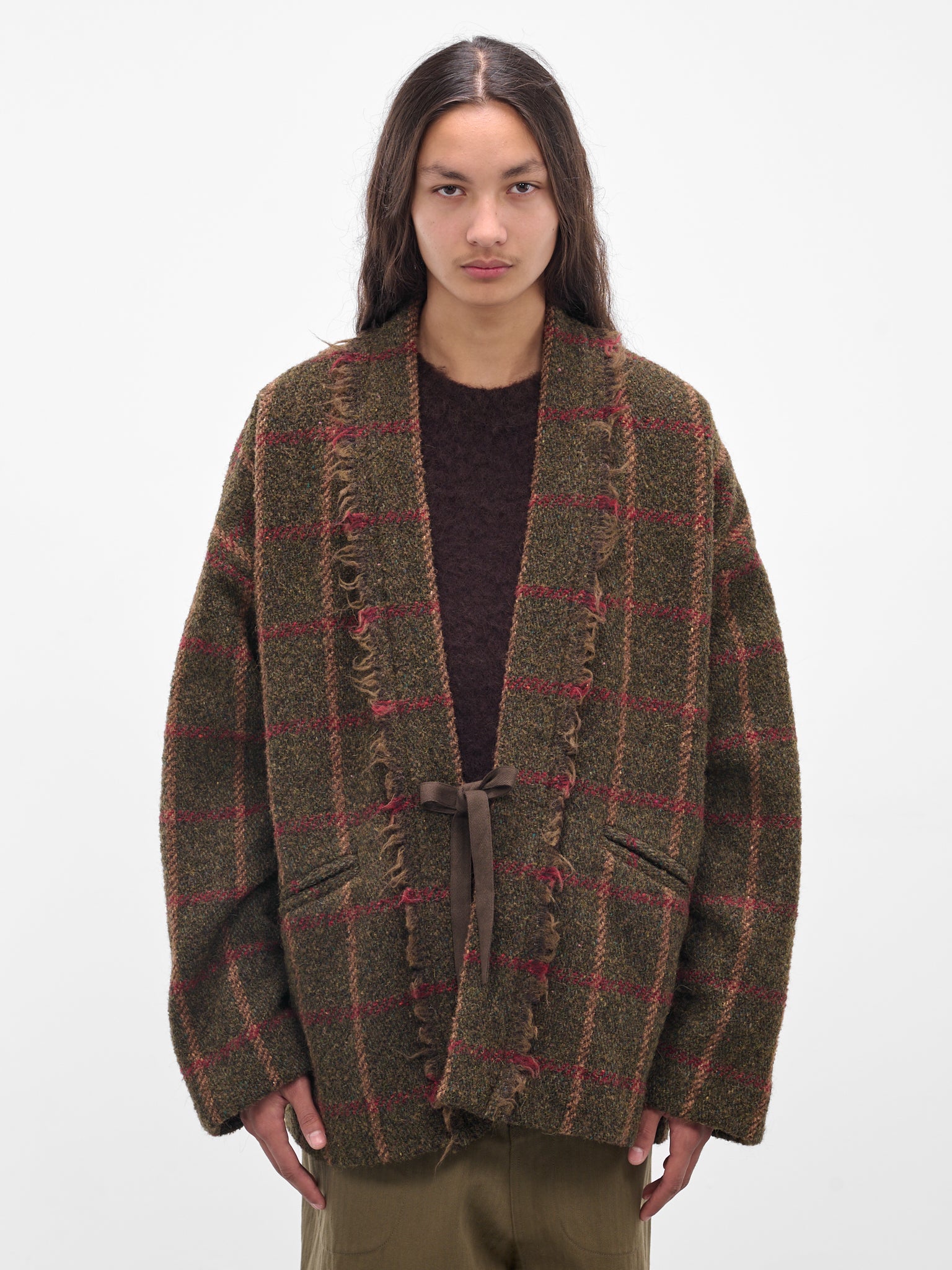 Green Plaid Wool 'Jolla' Jacket (UM6522-UW472-GREEN-RED-TAN)