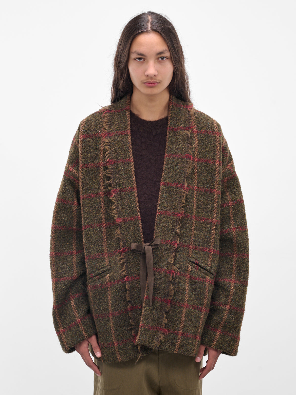Green Plaid Wool 'Jolla' Jacket (UM6522-UW472-GREEN-RED-TAN)
