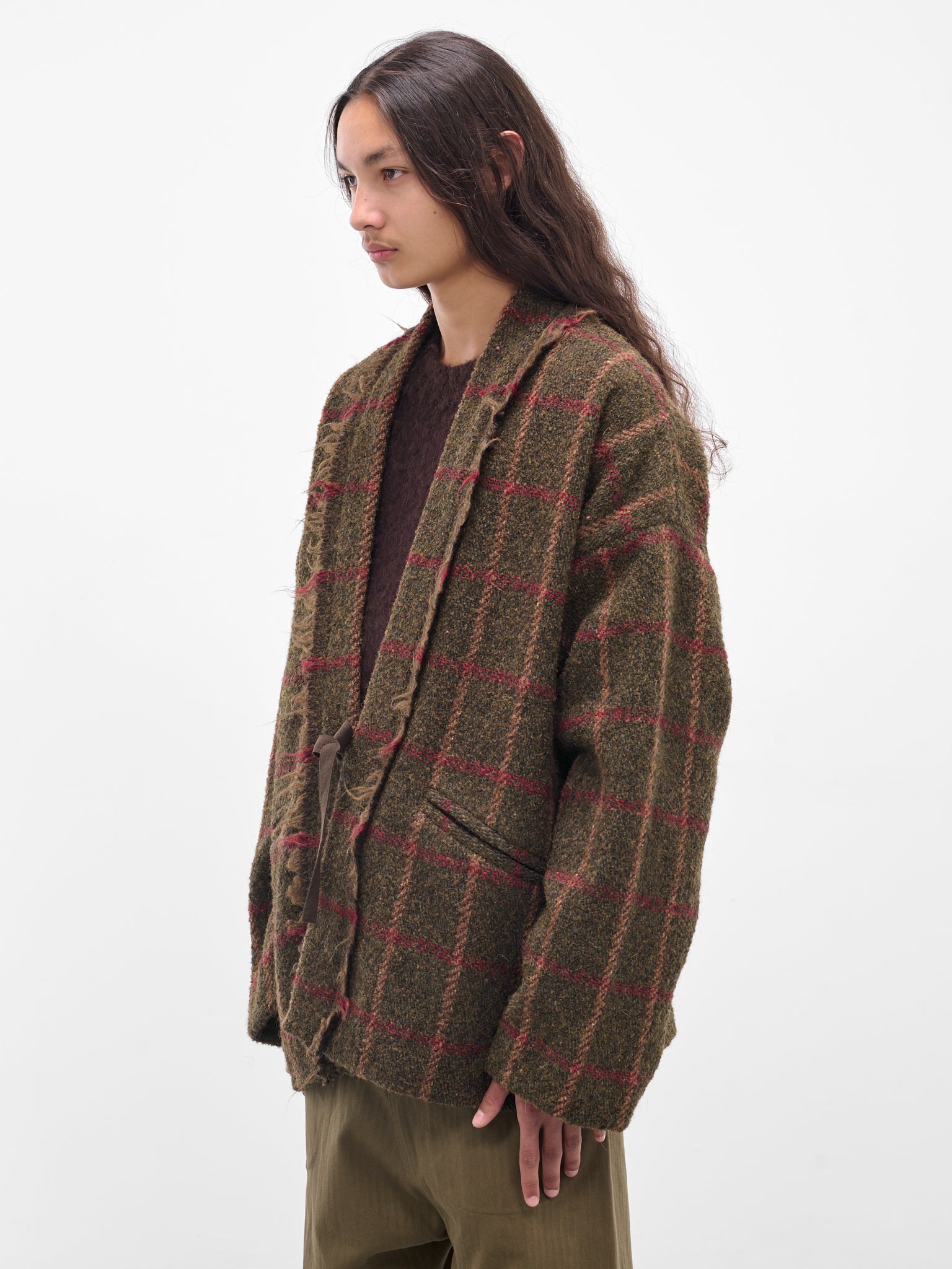 Green Plaid Wool 'Jolla' Jacket (UM6522-UW472-GREEN-RED-TAN)